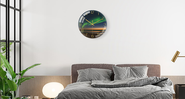 modern aurora wall clock for living room bedroom bathroom