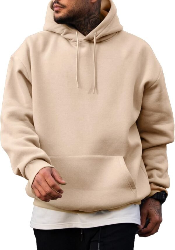 Mens Casual Cotton Hooded Collar Drawstring Hoodies Pullover Sweatshirts Casual Long Sleeve Shirts