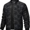 Men's Bomber Jacket Lightweight Casual Spring Fall Windbreaker Zip Up Coat with Pocket