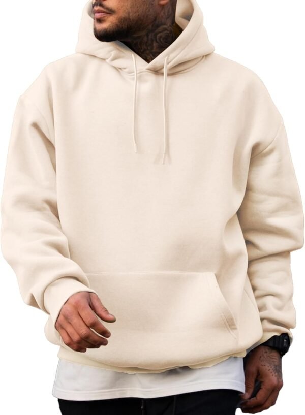 Mens Casual Cotton Hooded Collar Drawstring Hoodies Pullover Sweatshirts Casual Long Sleeve Shirts