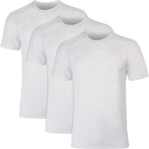 Men's Moves Breathable Mesh Back T-Shirt. X-Temp Moisture-Wicking Tee. White or Black/Grey. 3-Pack