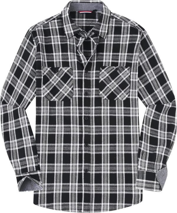 Mens Button Down Shirts Flannel Shirt Long Sleeve