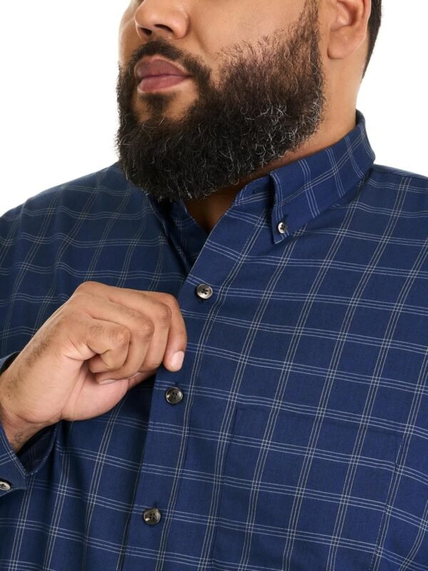 Men's Big and Tall Long-Sleeve Traveler No-Iron Button-Front Shirt