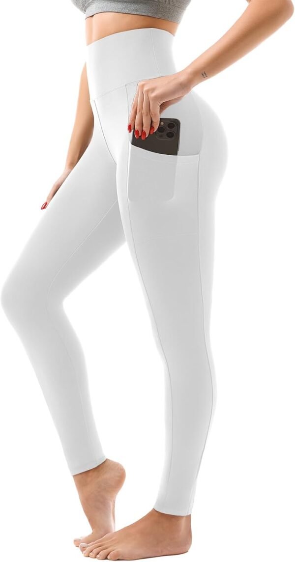 High Waisted Leggings with Pockets Women. Full Length Capri Buttery Soft Stretchy Yoga Pants