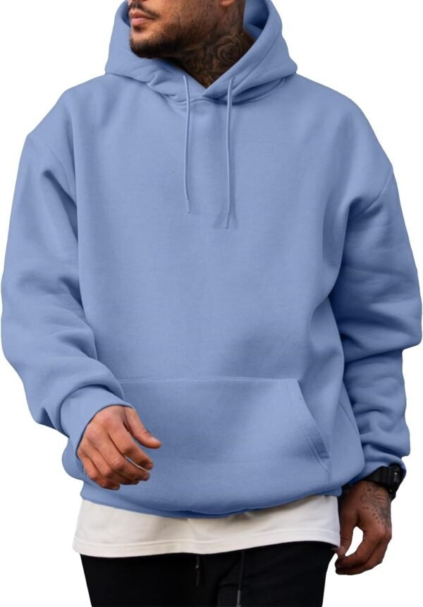 Mens Casual Cotton Hooded Collar Drawstring Hoodies Pullover Sweatshirts Casual Long Sleeve Shirts