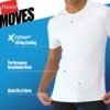 Men's Moves Breathable Mesh Back T-Shirt. X-Temp Moisture-Wicking Tee. White or Black/Grey. 3-Pack