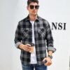 Mens Button Down Shirts Flannel Shirt Long Sleeve