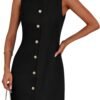 Work Dresses for Women 2025 Summer Business Formal Short Dress Sleeveless Button Down Elegant Office Outfits