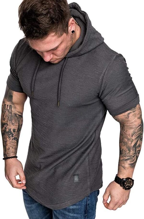 Mens Fashion Athletic Hoodies Sport Sweatshirt Solid Color Fleece Pullover