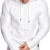 Mens Fashion Athletic Hoodies Sport Sweatshirt Solid Color Fleece Pullover