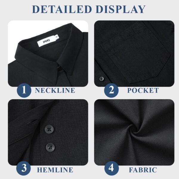 Womens Button Down Shirts Short Sleeve Linen Style Cotton Collared Button Up Casual Blouses Oversized Tops with Pocket