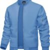 Men's Bomber Jacket Lightweight Casual Spring Fall Windbreaker Zip Up Coat with Pocket