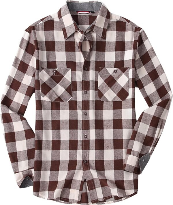 Mens Button Down Shirts Flannel Shirt Long Sleeve