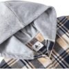 Men's Flannel Hoodie Shirts Casual Button Down Plaid Shirt Jackets for Men Long Sleeve Stylish Hooded with Pocket