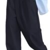 Men's Slacks Wide Leg Baggy Dress Pants Casual Lightweight Trousers with Pockets