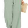 Women Flowy Pants Drawstring Waist Wide Leg Palazzo Beach Pants Loose Fit with Pockets