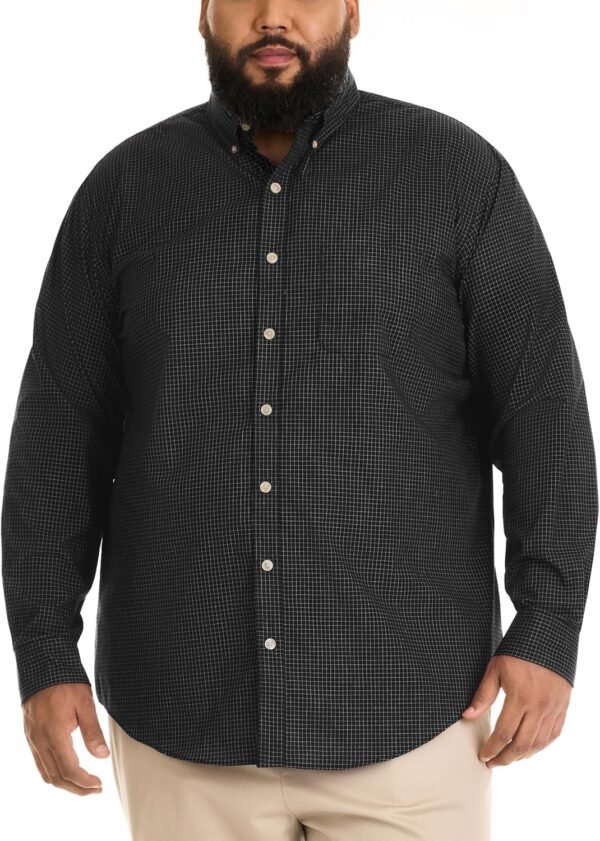 Men's Big and Tall Long-Sleeve Traveler No-Iron Button-Front Shirt