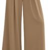 Womens Fall Wide Leg Trousers 2025 High Elastic Waist Loose Pleated Long Flowy Palazzo Work Pants with Pockets