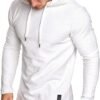 Mens Fashion Athletic Hoodies Sport Sweatshirt Solid Color Fleece Pullover