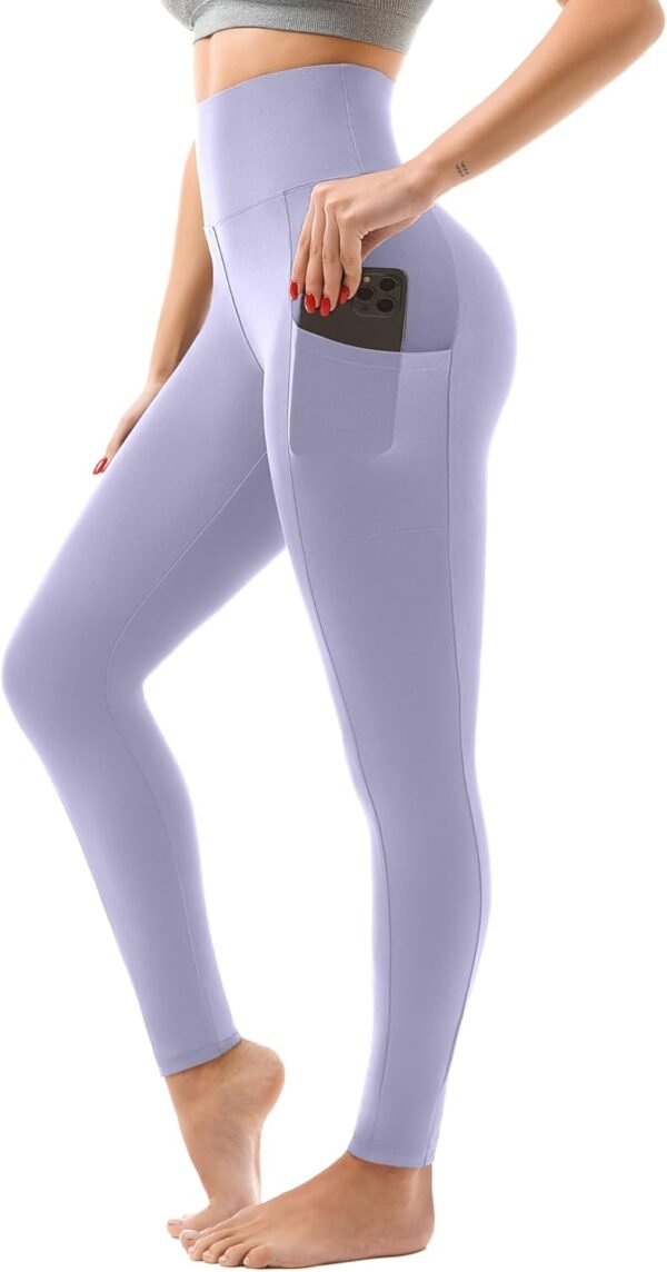 High Waisted Leggings with Pockets Women. Full Length Capri Buttery Soft Stretchy Yoga Pants