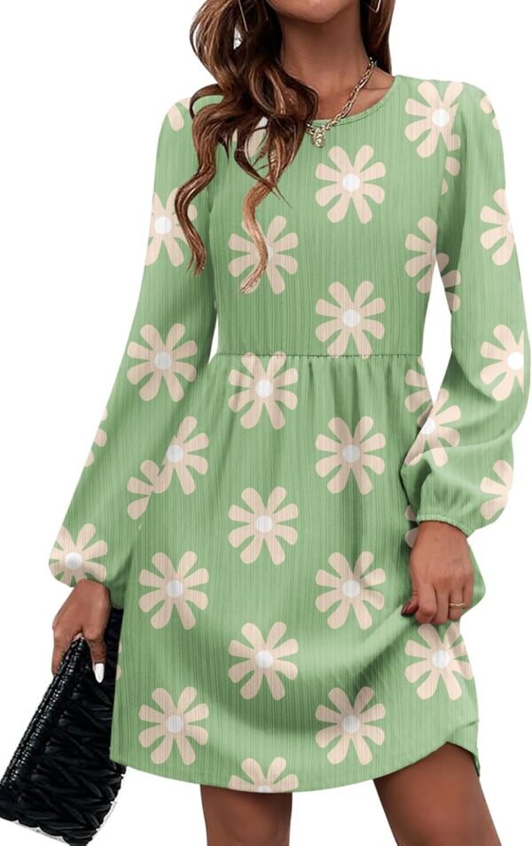 Women's Fall Sweater Dresses with Pockets Crew Neck Long Sleeve A-Line Dresses for Women 2025 Casual Winter Dresses