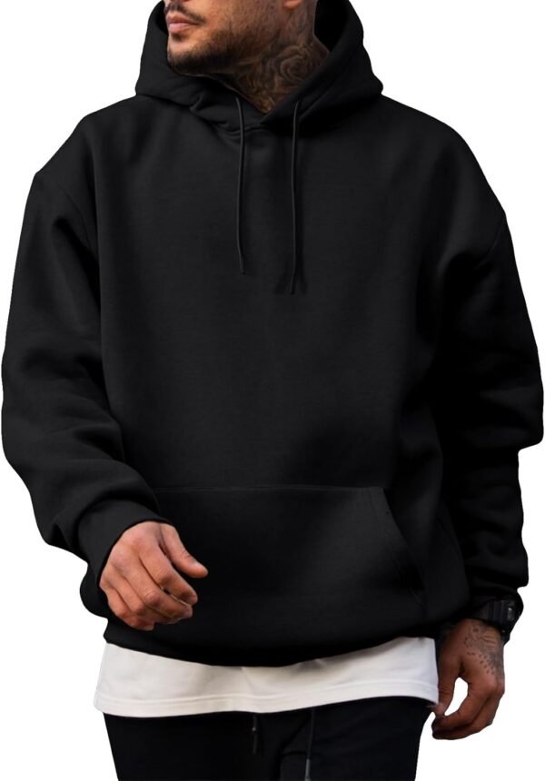 Mens Casual Cotton Hooded Collar Drawstring Hoodies Pullover Sweatshirts Casual Long Sleeve Shirts