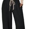 Women's 2 Piece Matching Lounge Set Long Sleeve Slightly Crop Top Wide Leg Pants Casual Sweatsuit