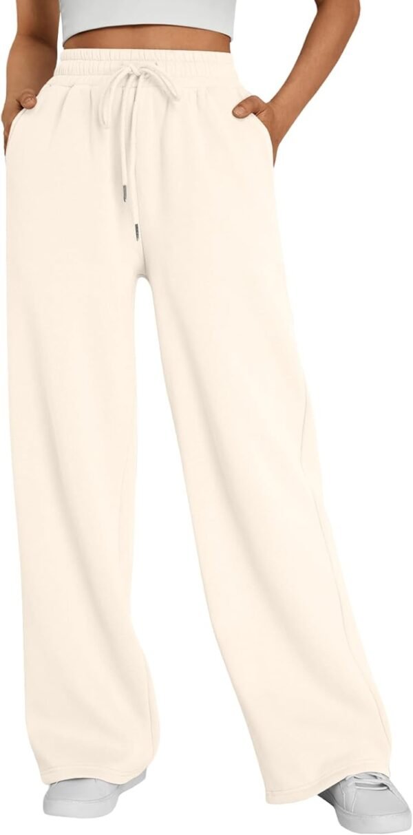 Womens Wide Leg Fleece Lined Sweatpants Winter Baggy Lounge Travel Pants Fashion Outfits 2025 Joggers Clothes