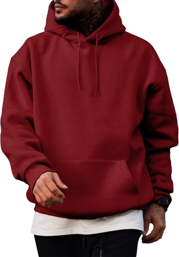 Mens Casual Cotton Hooded Collar Drawstring Hoodies Pullover Sweatshirts Casual Long Sleeve Shirts