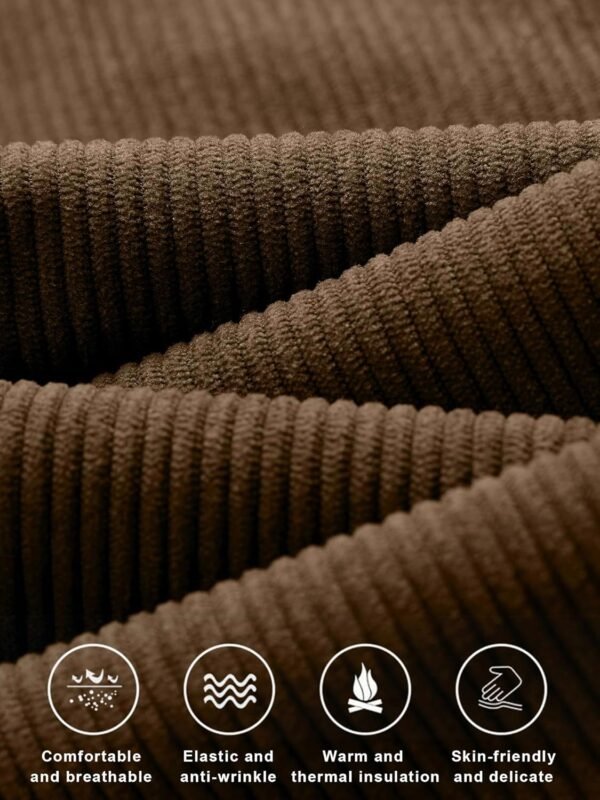 Mens Corduroy Pants Baggy Wide Leg Casual Elastic Waist Drawstring Loose Fit Sweatpants