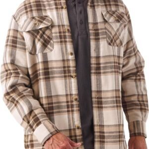 Men's Long Sleeve Sherpa Lined Shirt Jacket