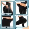 High Waisted Leggings with Pockets Women. Full Length Capri Buttery Soft Stretchy Yoga Pants