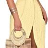 Womens Summer Halter Dress Hollow Out A Line Vacation Dresses with Eyelet Embroidery & Side Slit