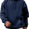 Mens Casual Cotton Hooded Collar Drawstring Hoodies Pullover Sweatshirts Casual Long Sleeve Shirts