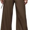 Women's Low Rise Waisted Dress Pants Wide Leg Straight Trousers Work Slacks Pants Business Casual Outfits