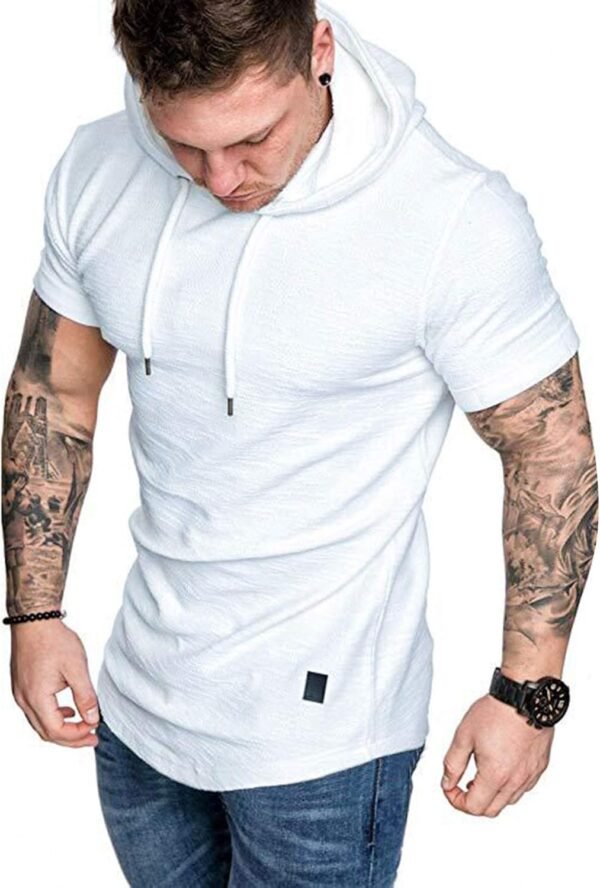 Mens Fashion Athletic Hoodies Sport Sweatshirt Solid Color Fleece Pullover