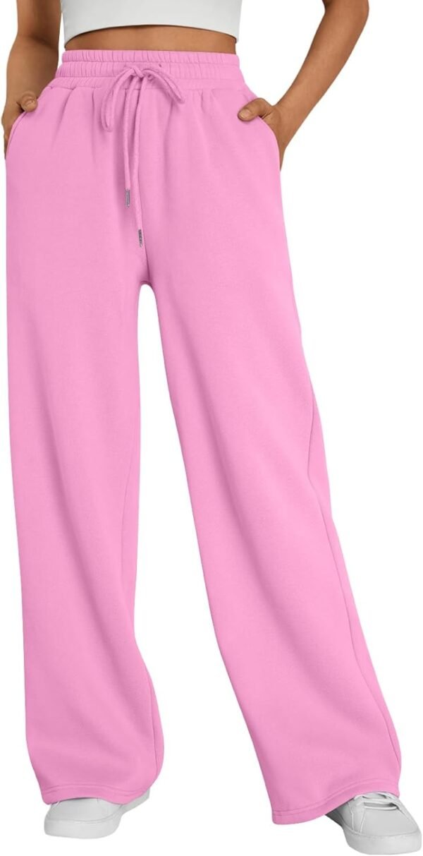 Womens Wide Leg Fleece Lined Sweatpants Winter Baggy Lounge Travel Pants Fashion Outfits 2025 Joggers Clothes