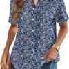 7e292085a2fc49b6a21b78ffb8ea69c0 Women Linen Button Down Shirt Rolled Cuffed Short Sleeve Blouse Ladies Summer Casual V Neck Beach Cotton Tops