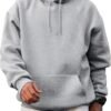 Mens Casual Cotton Hooded Collar Drawstring Hoodies Pullover Sweatshirts Casual Long Sleeve Shirts