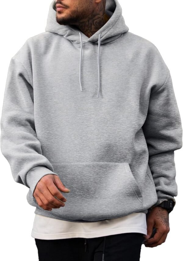 Mens Casual Cotton Hooded Collar Drawstring Hoodies Pullover Sweatshirts Casual Long Sleeve Shirts