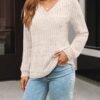 Women's V Neck Long Sleeve Shirt Fall Fashion Tops Tunic Dressy Casual Sweater Clothes Cute Trendy Work Outfits 2025