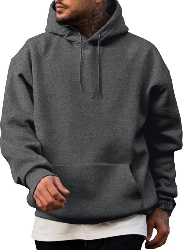 Mens Casual Cotton Hooded Collar Drawstring Hoodies Pullover Sweatshirts Casual Long Sleeve Shirts