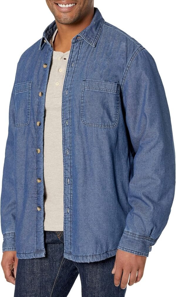 Men's Long Sleeve Sherpa Lined Shirt Jacket