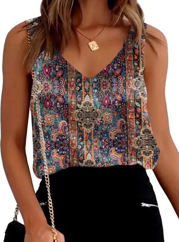 Womens Silk Satin Tank Tops V Neck Casual Cami Sleeveless Camisole Blouses Summer Basic Tank Shirt