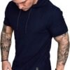 Mens Fashion Athletic Hoodies Sport Sweatshirt Solid Color Fleece Pullover