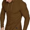 Mens Fashion Athletic Hoodies Sport Sweatshirt Solid Color Fleece Pullover