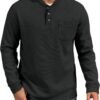 a98b45eb706d4b2181ff9ec4a6583b01 Mens Waffle Fleece-Lined Henley Shirts Heavyweight Thermal Long Sleeve Casual Solid Pullover (S-XXL)