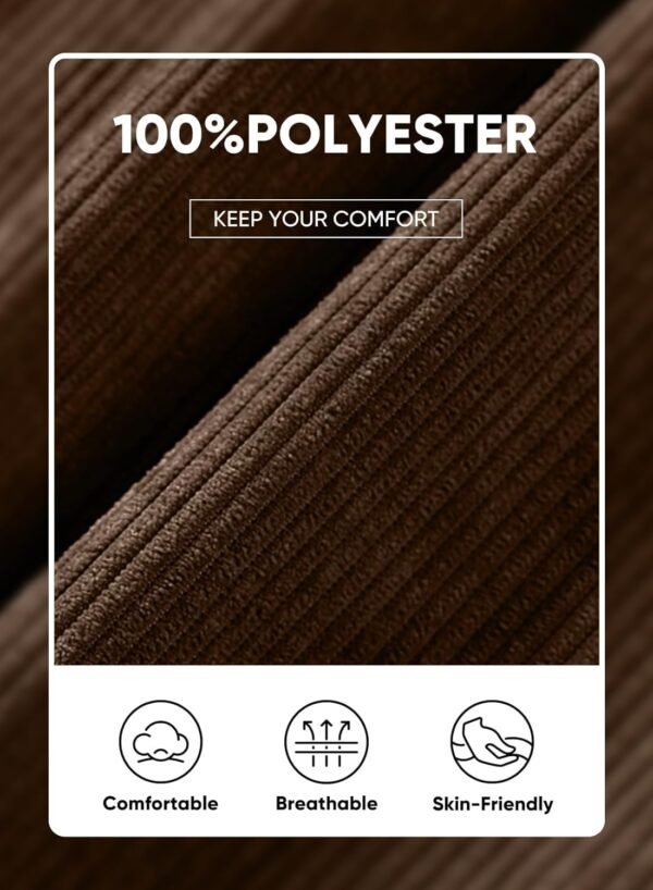 Mens Corduroy Joggers Pants Casual Cargo Pants Drawstring Elastic Waist Baggy Tapered Sweatpants with Pockets