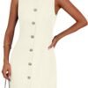 Work Dresses for Women 2025 Summer Business Formal Short Dress Sleeveless Button Down Elegant Office Outfits