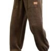 Mens Corduroy Joggers Pants Casual Cargo Pants Drawstring Elastic Waist Baggy Tapered Sweatpants with Pockets